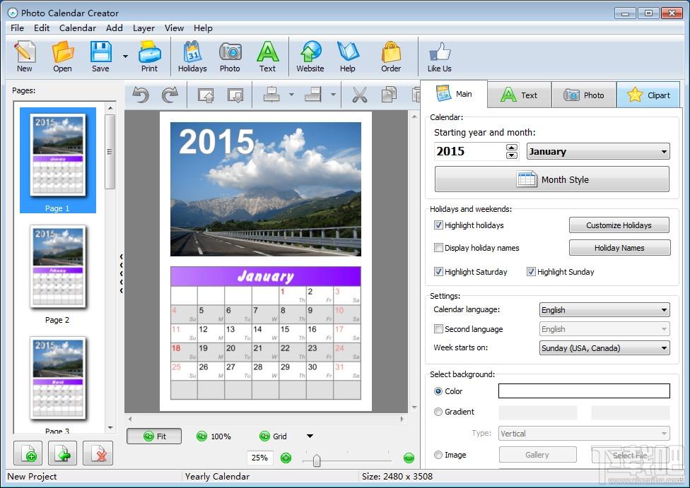 Photo Calendar Creator,电子日历制作工具